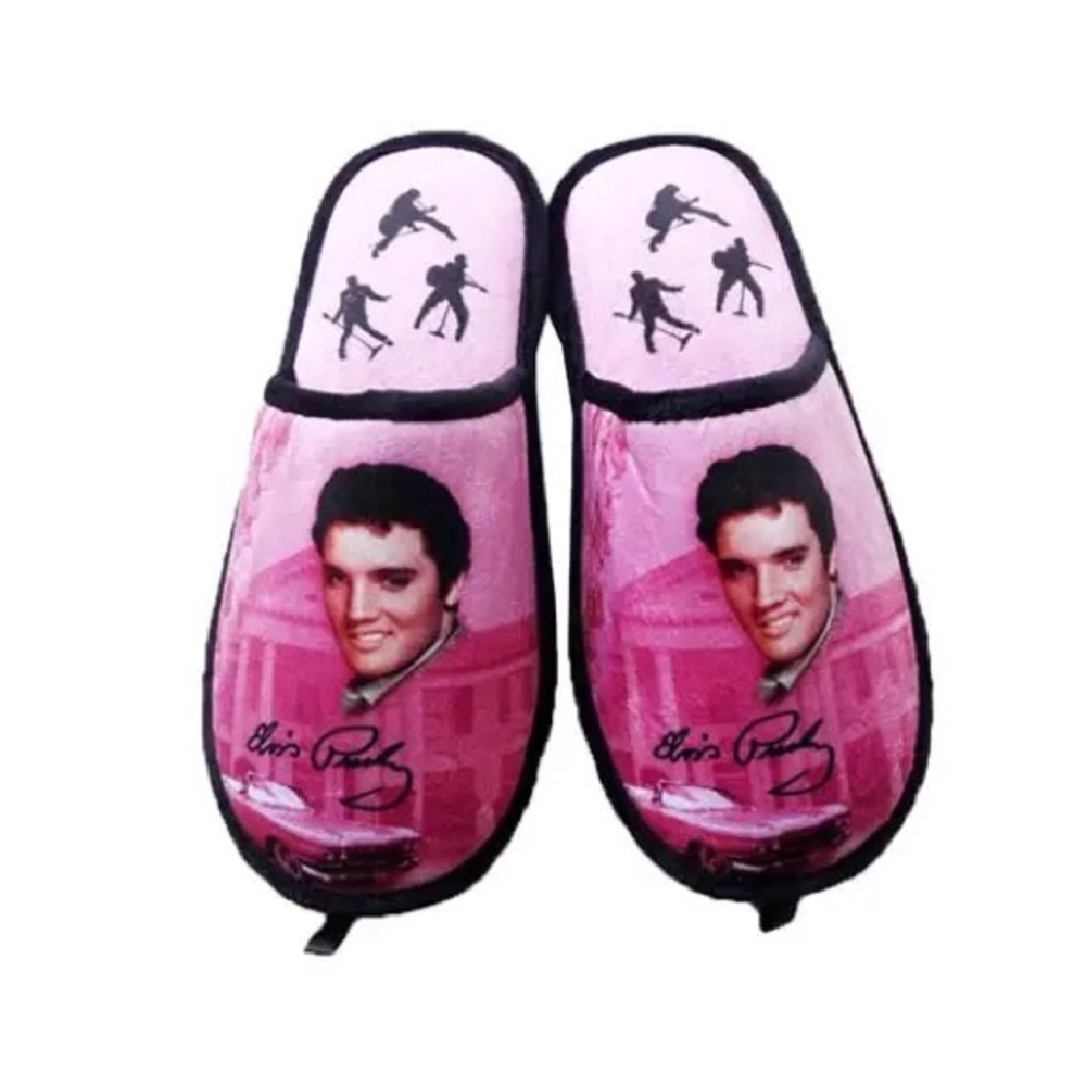 Pink NWT Elvis Presley bedroom slippers house shoes